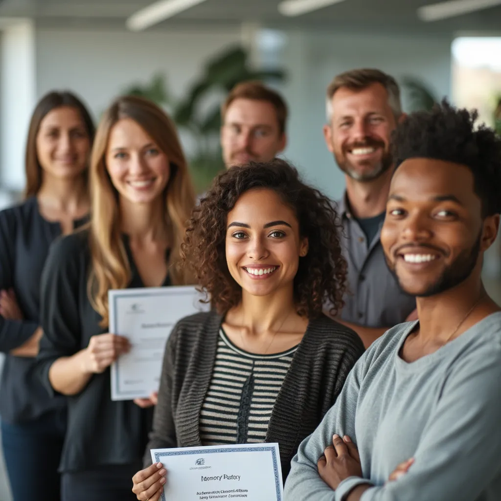 Mitarbeiter nach einem Gedächtnis-Workshop